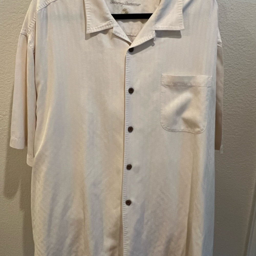 Tommy Bahama 2XL Cream Casual Button Down Shirt